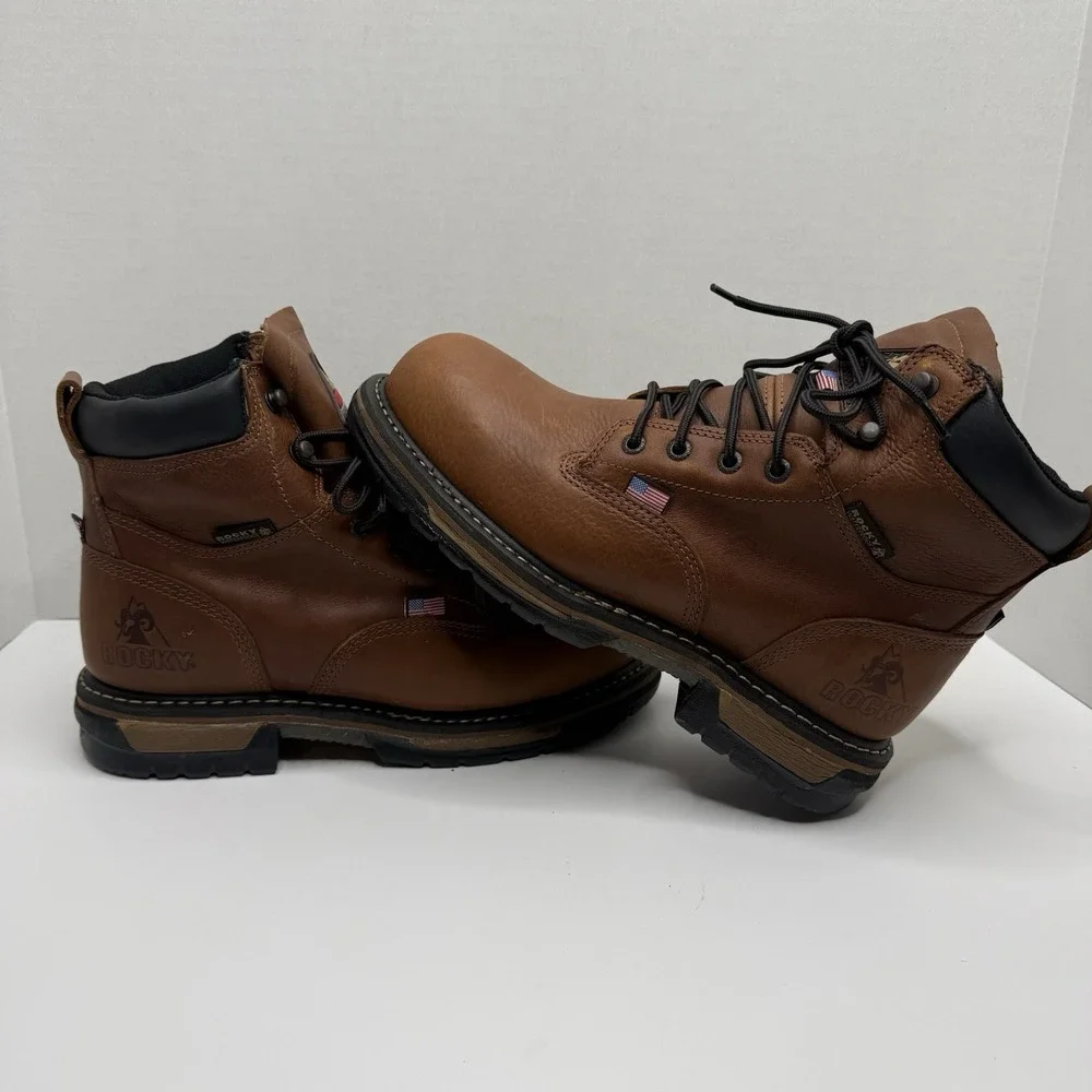 Rocky IronClad USA RKK0330 Steel Toe Waterproof Work Boots Mens 9M New